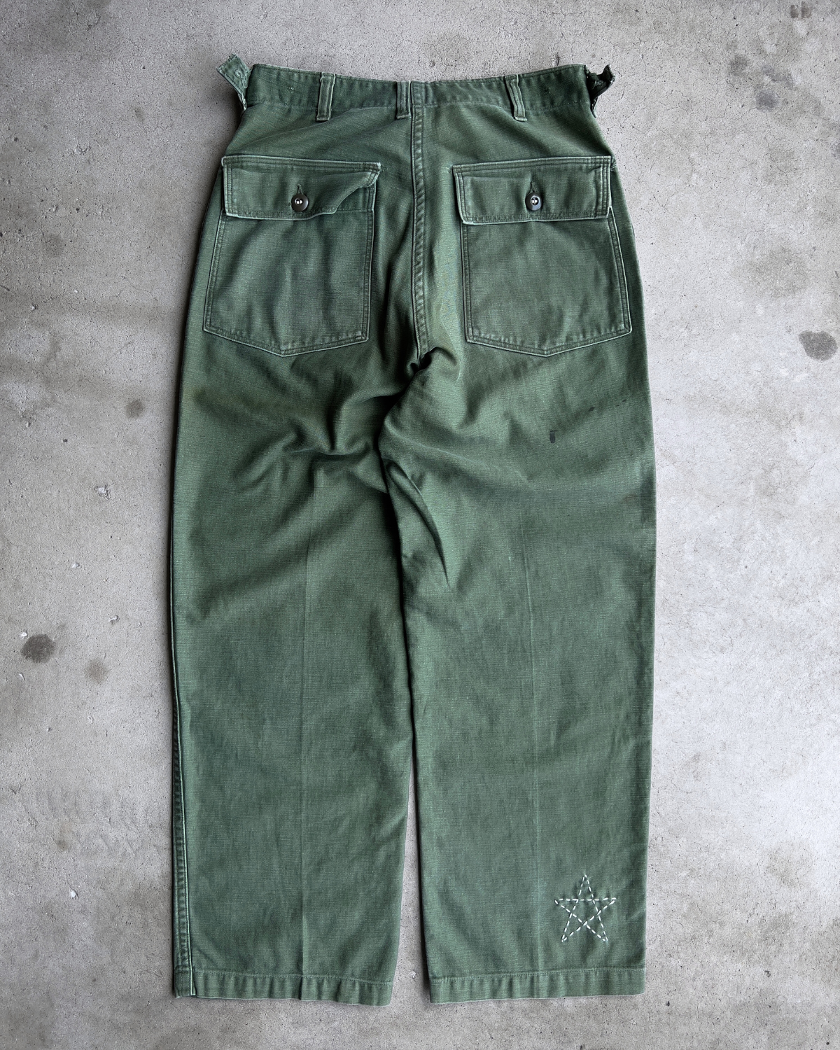 Vintage 1960s OG 107 Military Green Custom Fatigue Pants  - Shop ThreadCount Vintage Co.