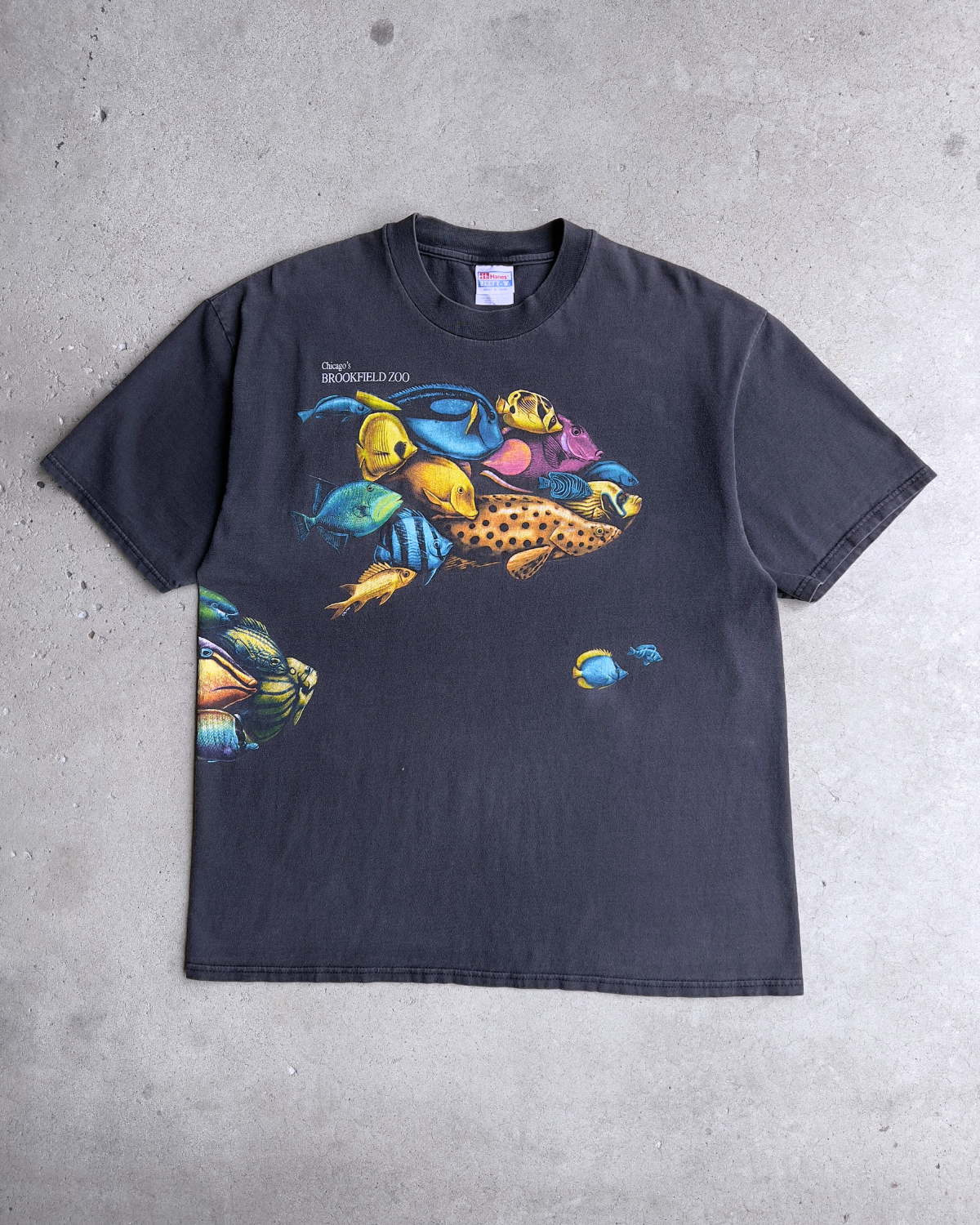 Vintage 1996 Brookfield Zoo Tropical Fish Black AOP Tee  - Shop ThreadCount Vintage Co.