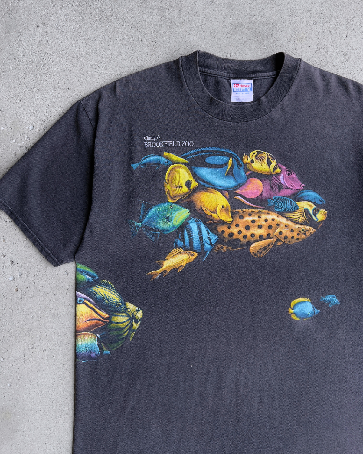 Vintage 1996 Brookfield Zoo Tropical Fish Black AOP Tee  - Shop ThreadCount Vintage Co.