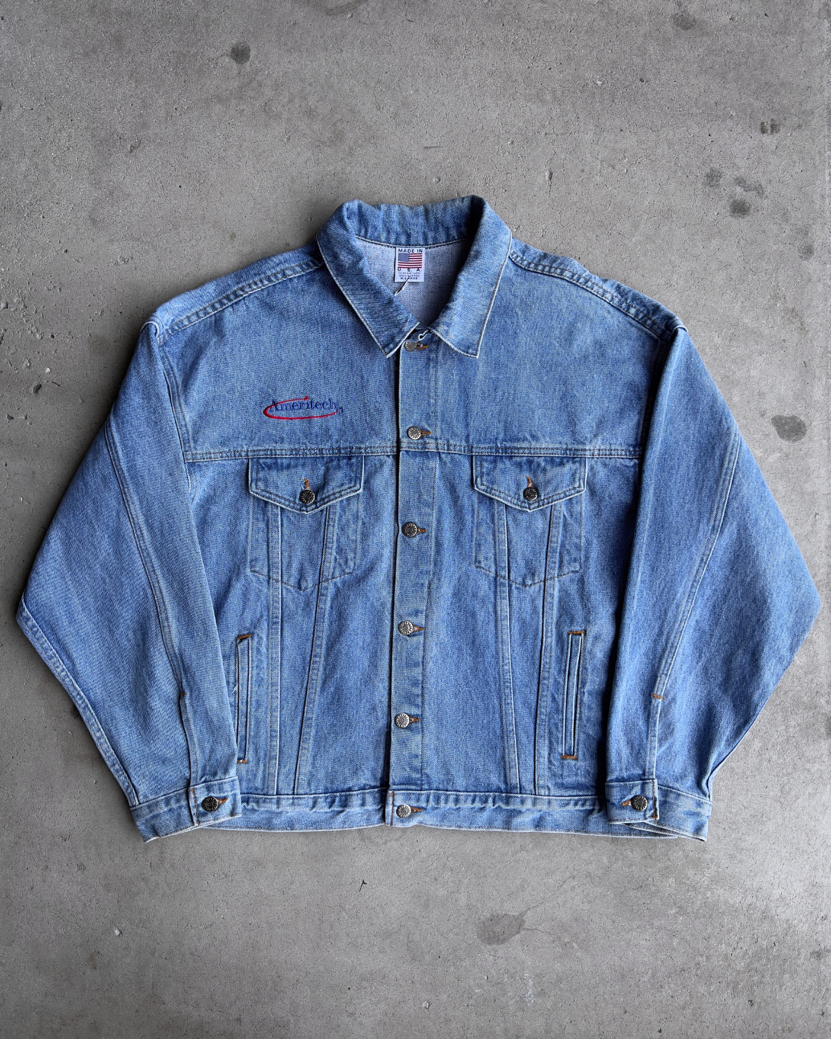 Vintage 1990s Ameritech Promotional Embossed Blue Denim Jacket  - Shop ThreadCount Vintage Co.