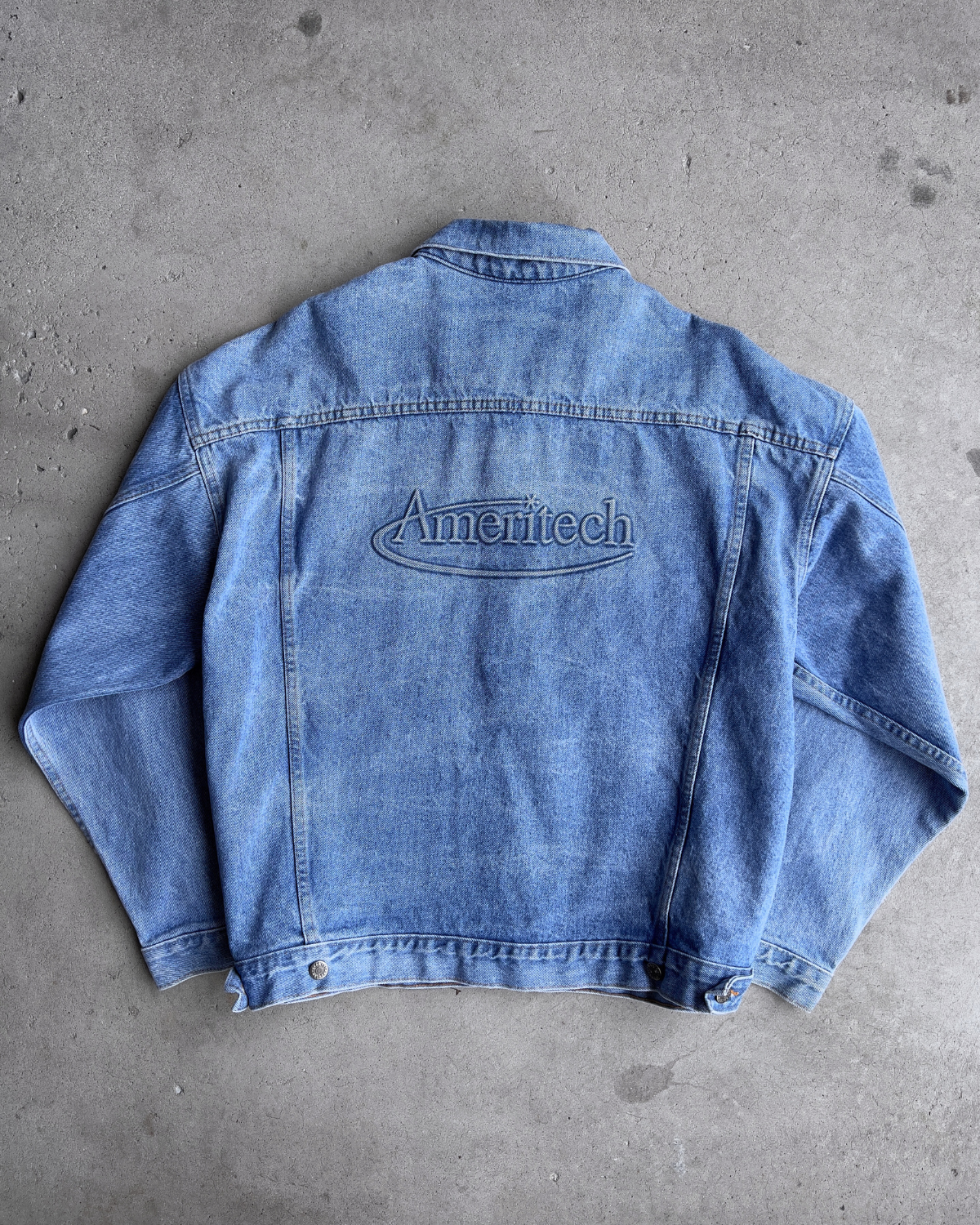 Vintage 1990s Ameritech Promotional Embossed Blue Denim Jacket  - Shop ThreadCount Vintage Co.