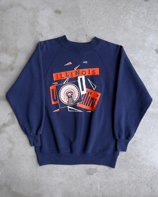 Vintage 1990s University of Illinois Raglan Sweatshirt  - Shop ThreadCount Vintage Co.