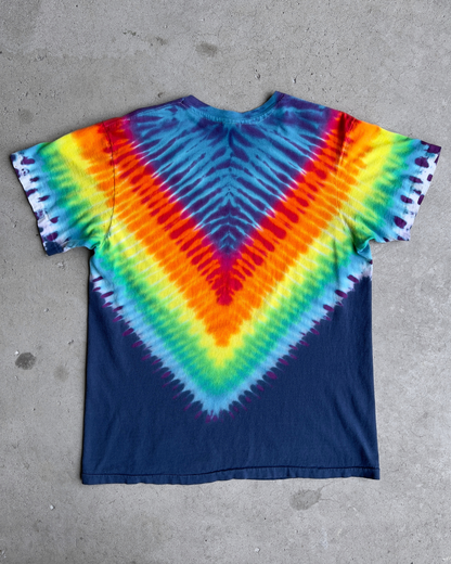 Vintage 1970s Navy Blue & Rainbow Tie Dye Tee  - Shop ThreadCount Vintage Co.