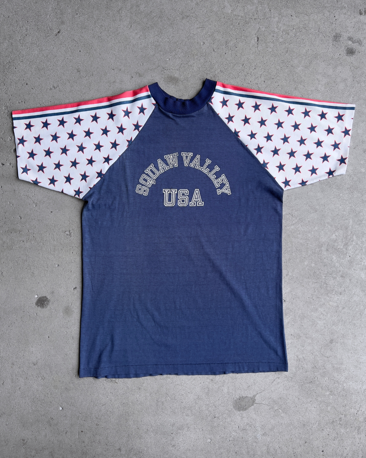 Vintage 1970s Squaw Valley USA Star Spangled Raglan Tee  - Shop ThreadCount Vintage Co.