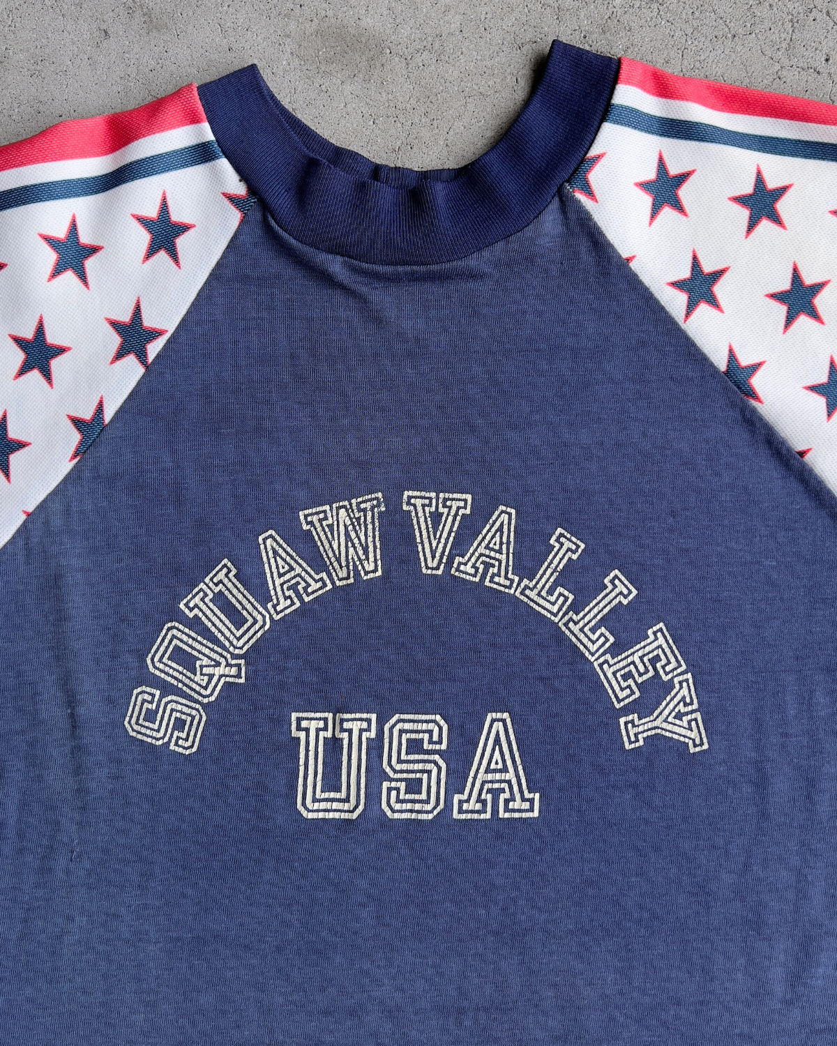 Vintage 1970s Squaw Valley USA Star Spangled Raglan Tee  - Shop ThreadCount Vintage Co.