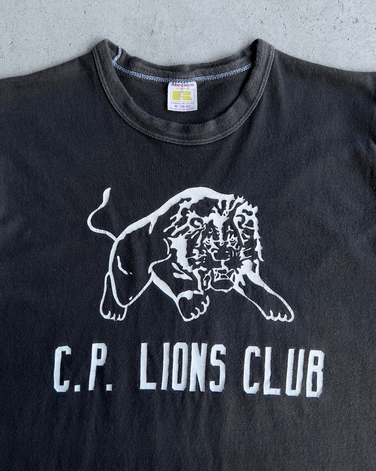 Vintage 1970s Black Crown Point Lions Club Tee  - Shop ThreadCount Vintage Co.