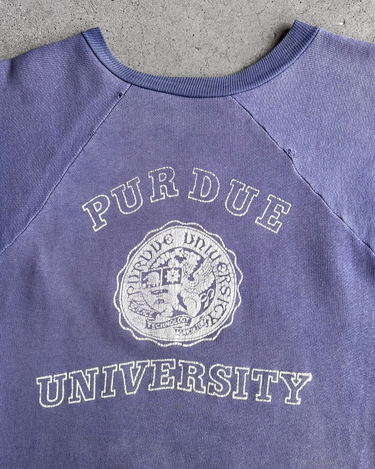 Vintage 1950s Purdue University Short Sleeve Sweatshirt  - Shop ThreadCount Vintage Co.