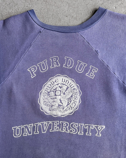1950s Purdue University Short Sleeve Sweatshirt  - Shop ThreadCount Vintage Co.