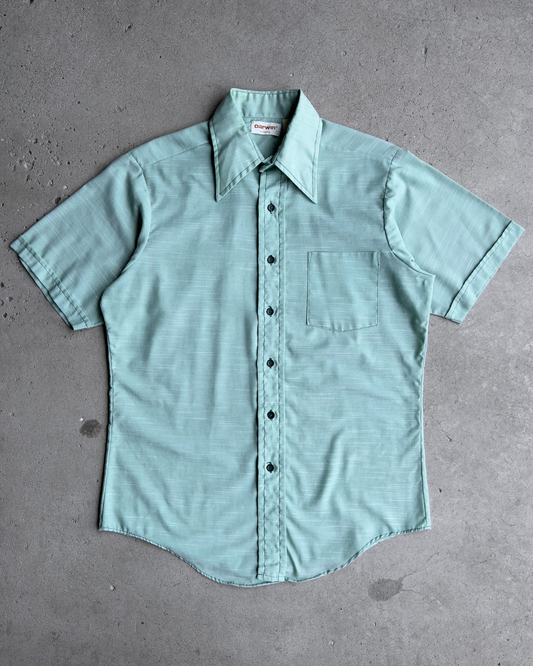 Vintage 1970s Mint Green Short Sleeve Sport Shirt  - Shop ThreadCount Vintage Co.