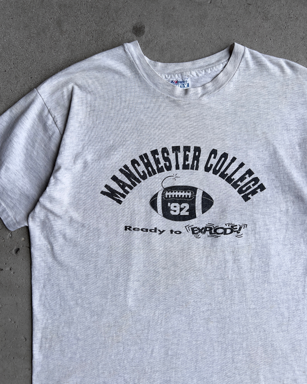 Vintage 1990s Manchester College Football Training Tee  - Shop ThreadCount Vintage Co.