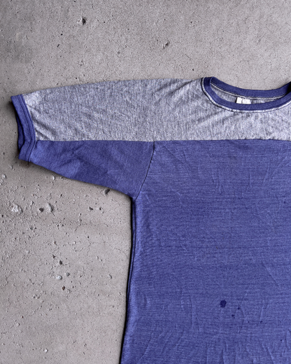 Vintage 1970s Blue & Grey Distressed Jersey Tee  - Shop ThreadCount Vintage Co.