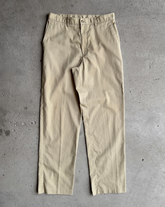Vintage 1970s Light Khaki Cotton Twill Casual Pants  - Shop ThreadCount Vintage Co.