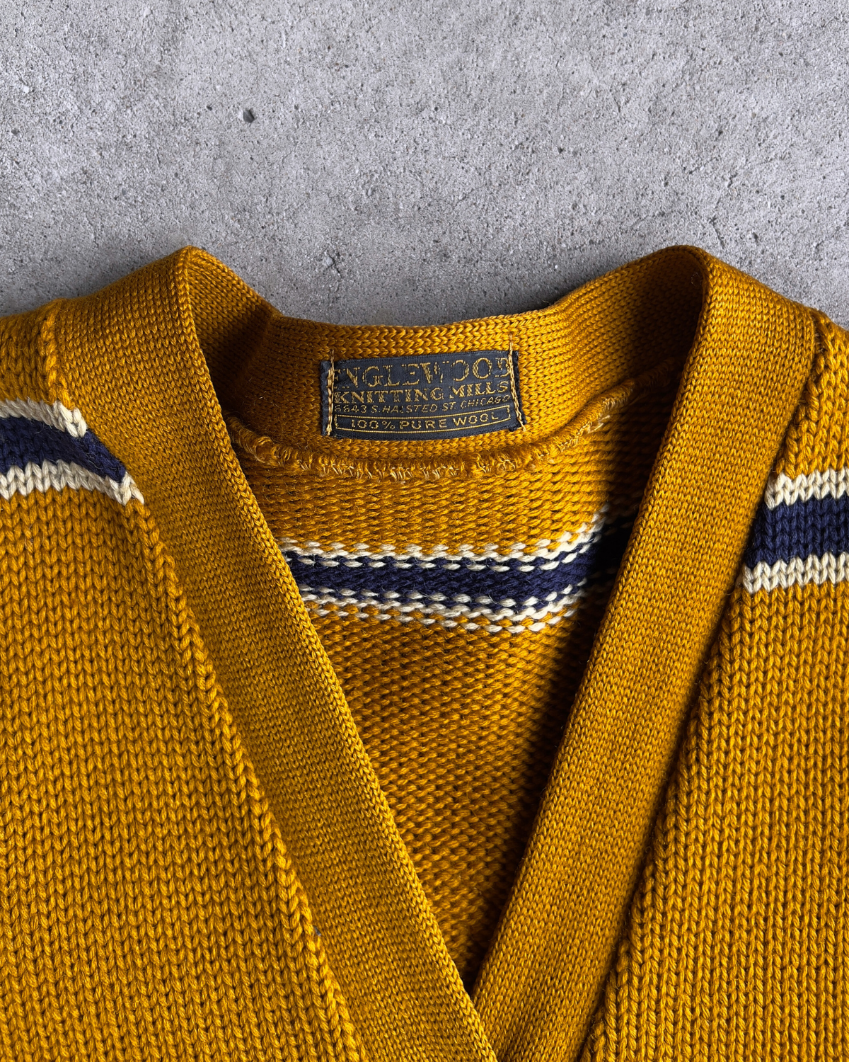 Vintage 1960s Chicago Vocational Golden Wool Letterman Cardigan  - Shop ThreadCount Vintage Co.