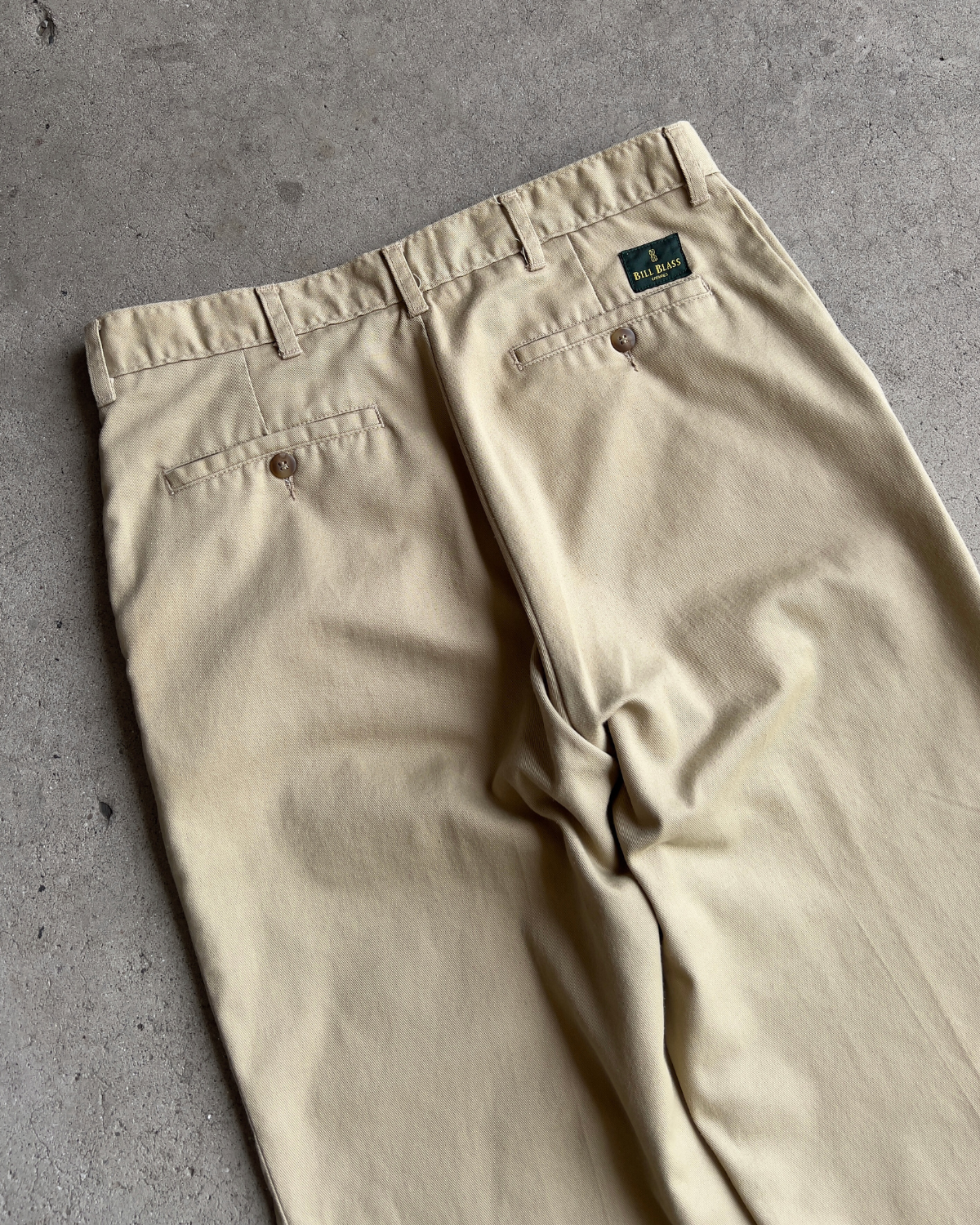 Vintage 1970s Light Khaki Cotton Twill Casual Pants  - Shop ThreadCount Vintage Co.