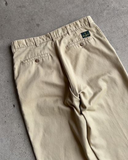 Vintage 1970s Light Khaki Cotton Twill Casual Pants  - Shop ThreadCount Vintage Co.