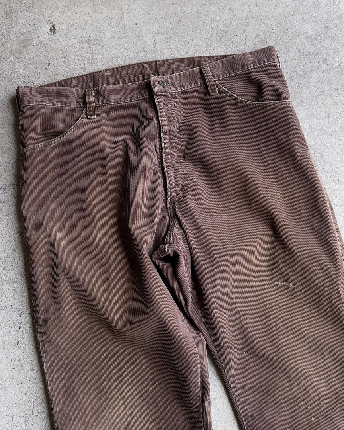 Vintage 1970s Chocolate Brown Faded Corduroy Pants  - Shop ThreadCount Vintage Co.