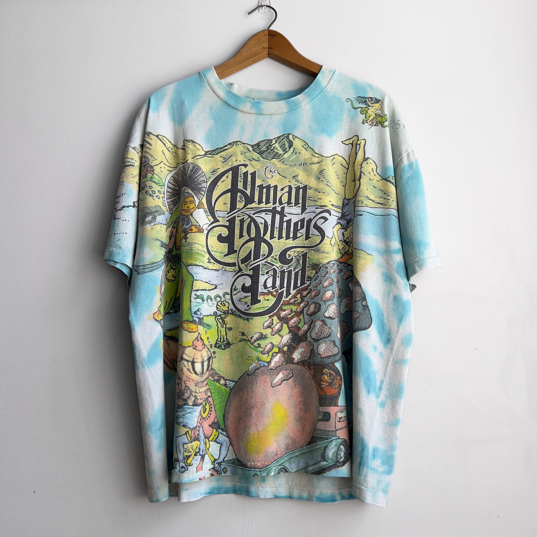 Vintage 1995 Allman Brother Band All Over Print Tie Dye Tour Tee  - Shop ThreadCount Vintage Co.