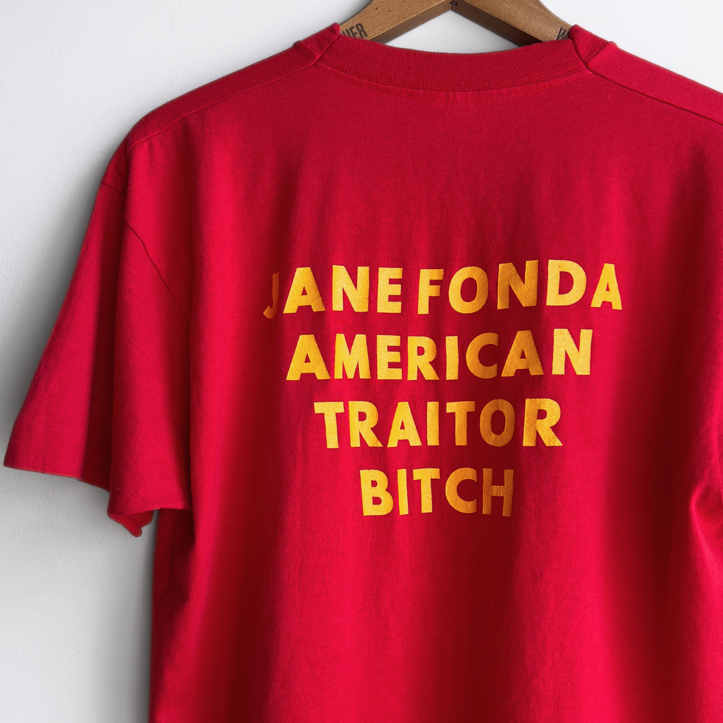 Vintage 1980s Jane Fonda American Traitor Vietnam War Tee  - Shop ThreadCount Vintage Co.