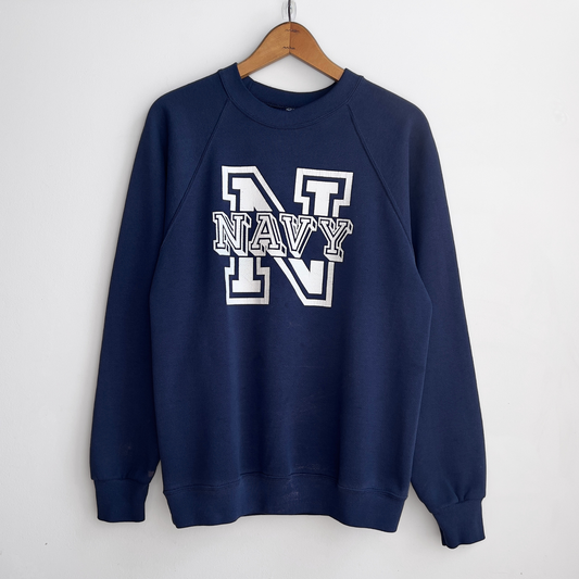 Vintage 1980s United States Navy Blue Crewneck Sweatshirt  - Shop ThreadCount Vintage Co.