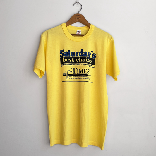 Vintage 1980s Saturday's Best Choice The Times Calumet Tee  - Shop ThreadCount Vintage Co.