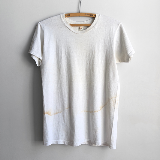 Vintage 1960s Blank White Faded Cotton Tee  - Shop ThreadCount Vintage Co.