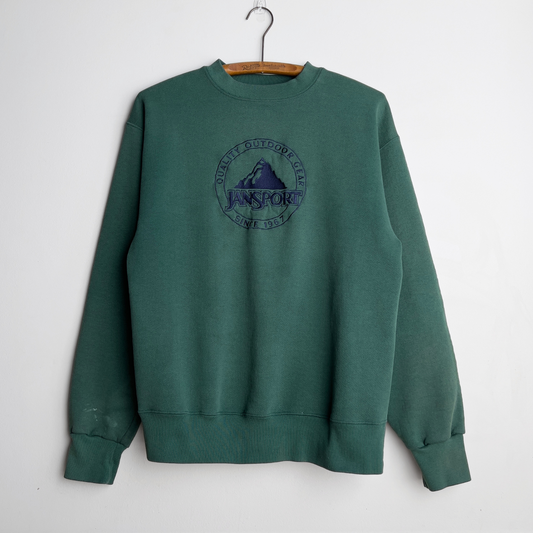 Vintage 1990s Jansport Quality Outdoor Gear Green Crewneck Sweatshirt  - Shop ThreadCount Vintage Co.