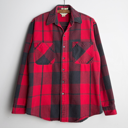 1990s Red & Black Big Mac Plaid Flannel Shirt  - Shop ThreadCount Vintage Co.