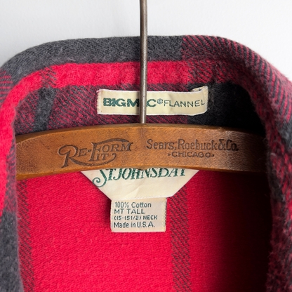 1990s Red & Black Big Mac Plaid Flannel Shirt  - Shop ThreadCount Vintage Co.