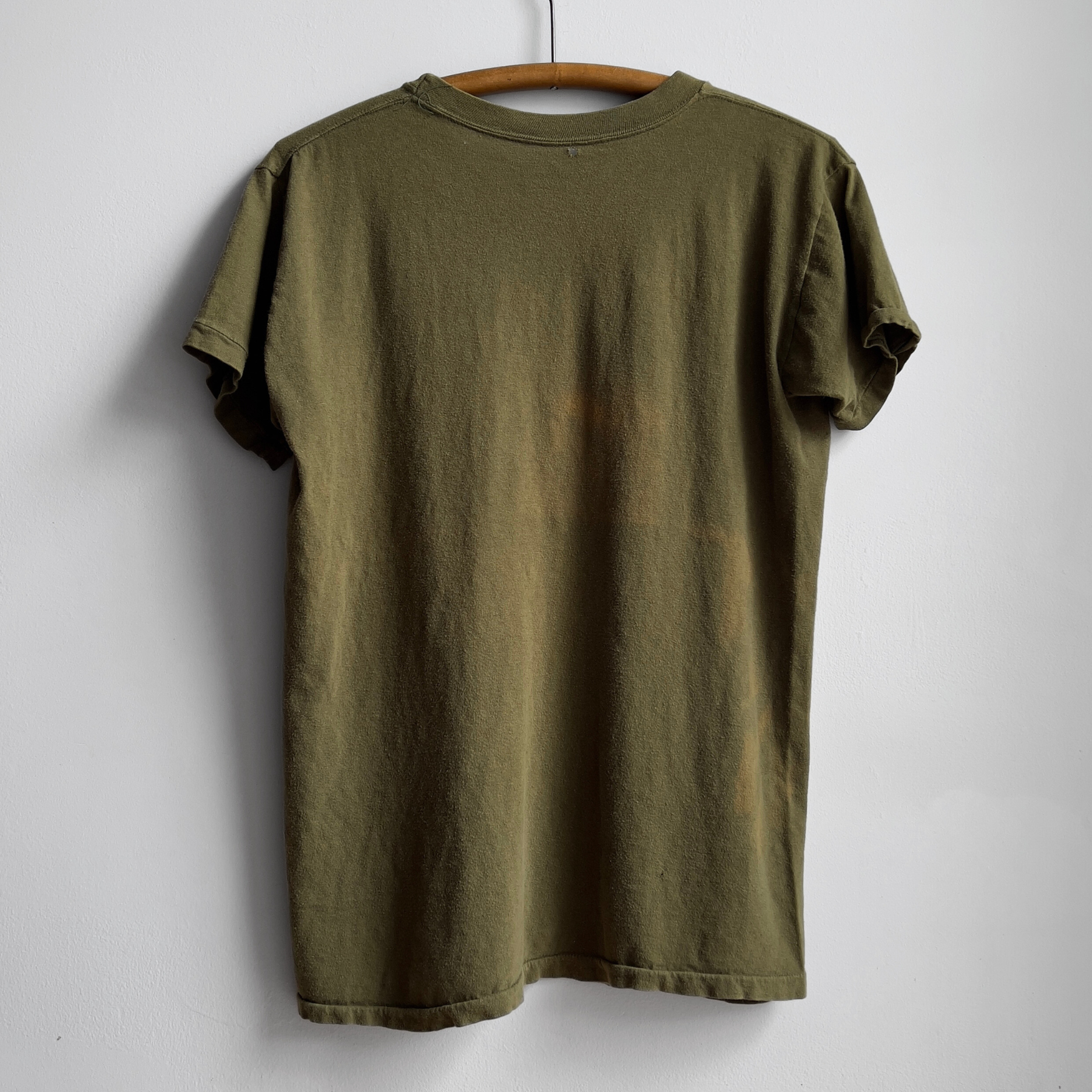 Vintage 1970s U.S. Army Olive Green Blank Undershirt Tee  - Shop ThreadCount Vintage Co.