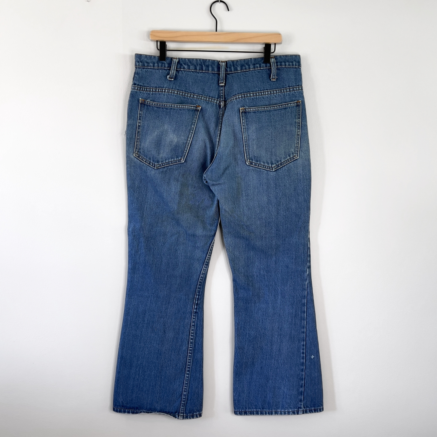 Vintage 1970s Unbranded Bootcut Flare Denim Jeans  - Shop ThreadCount Vintage Co.