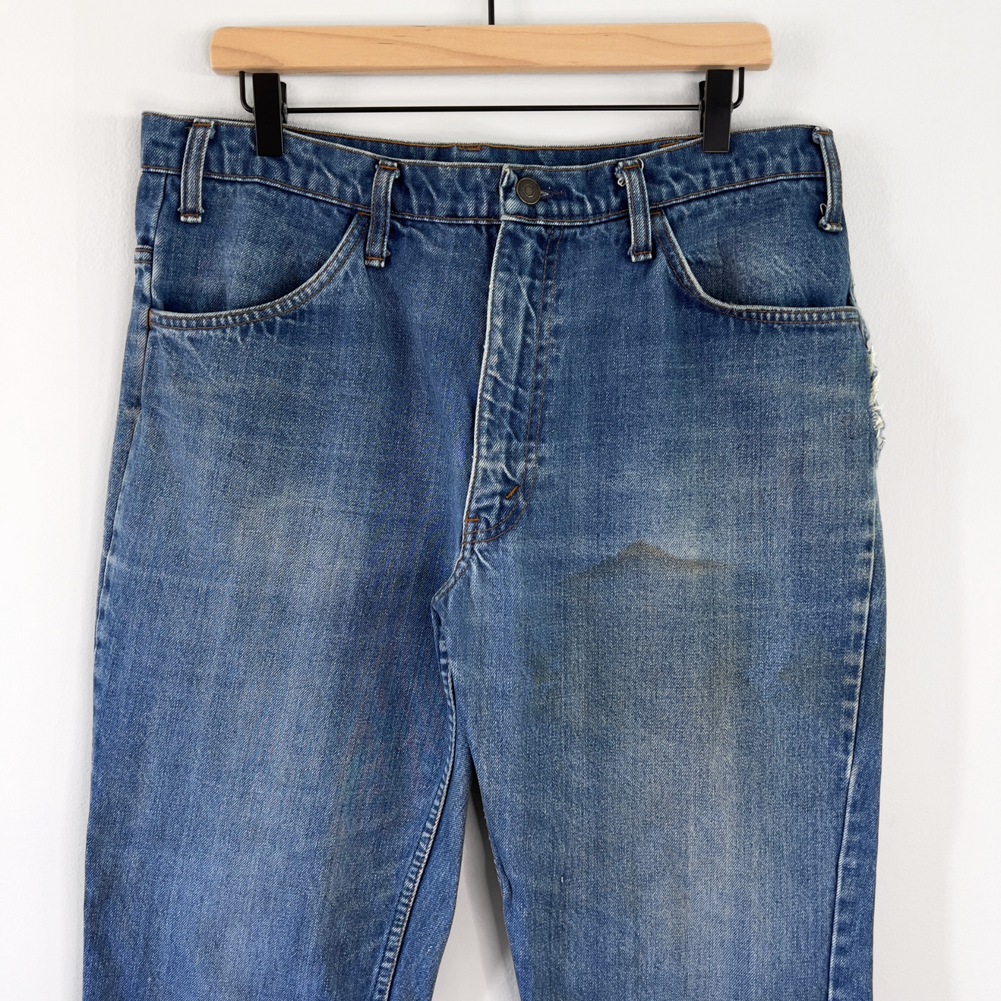 Vintage 1970s Unbranded Bootcut Flare Denim Jeans  - Shop ThreadCount Vintage Co.