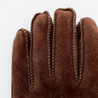 Vintage 1970s Brown Sherpa Lined Leather Gloves  - Shop ThreadCount Vintage Co.