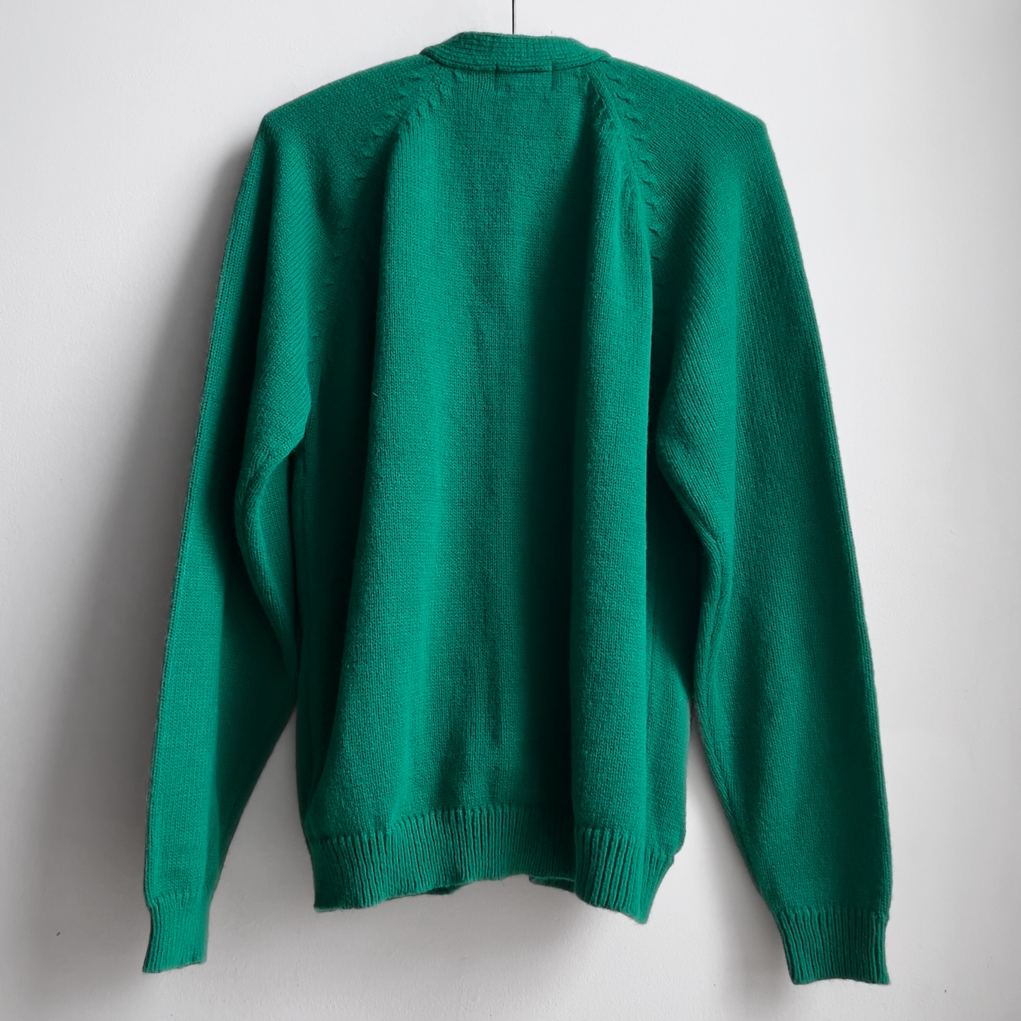 Vintage 1980s Green Acrylic Knit Cardigan  - Shop ThreadCount Vintage Co.