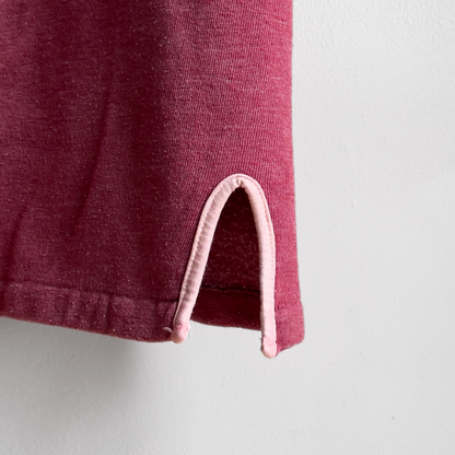 1960s Notre Dame Red Henley Sweatshirt Tee  - Shop ThreadCount Vintage Co.