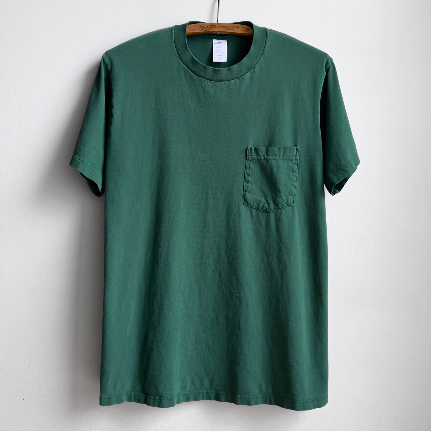 Vintage 1990s Dark Green Selvedge Pocket Tee  - Shop ThreadCount Vintage Co.