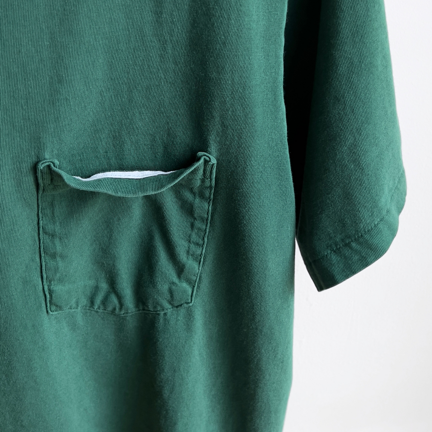 Vintage 1990s Dark Green Selvedge Pocket Tee  - Shop ThreadCount Vintage Co.