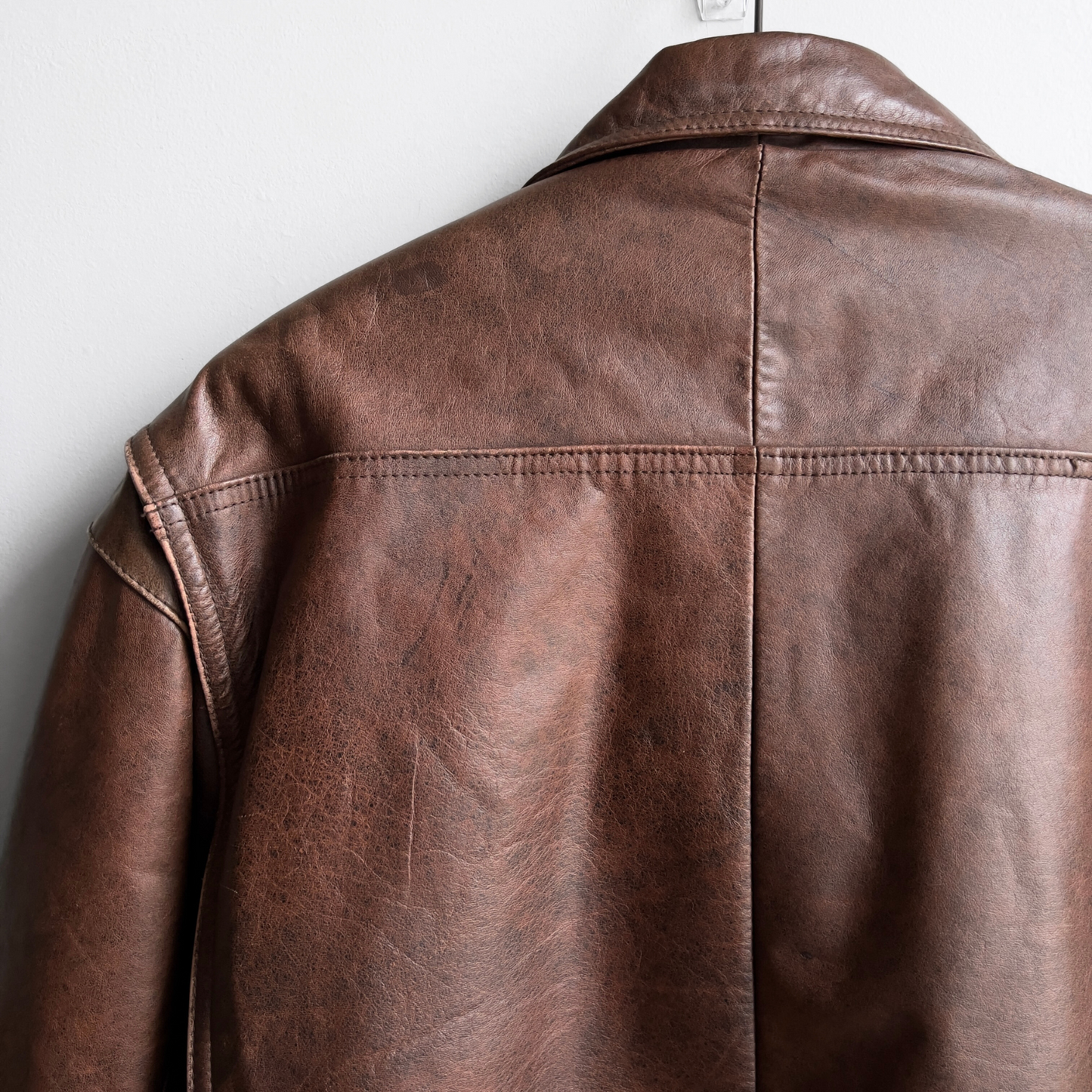 Vintage 1970s Brown Sherpa Lined Leather Heavy Bomber Jacket  - Shop ThreadCount Vintage Co.