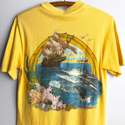 1980s San Diego World Class Yellow Pocket Tee  - Shop ThreadCount Vintage Co.