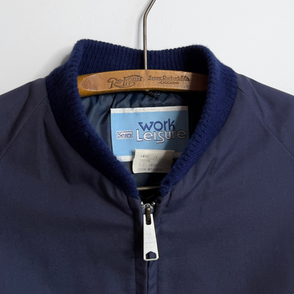 1980s Work 'N Leisure Navy Blue Light Jacket  - Shop ThreadCount Vintage Co.