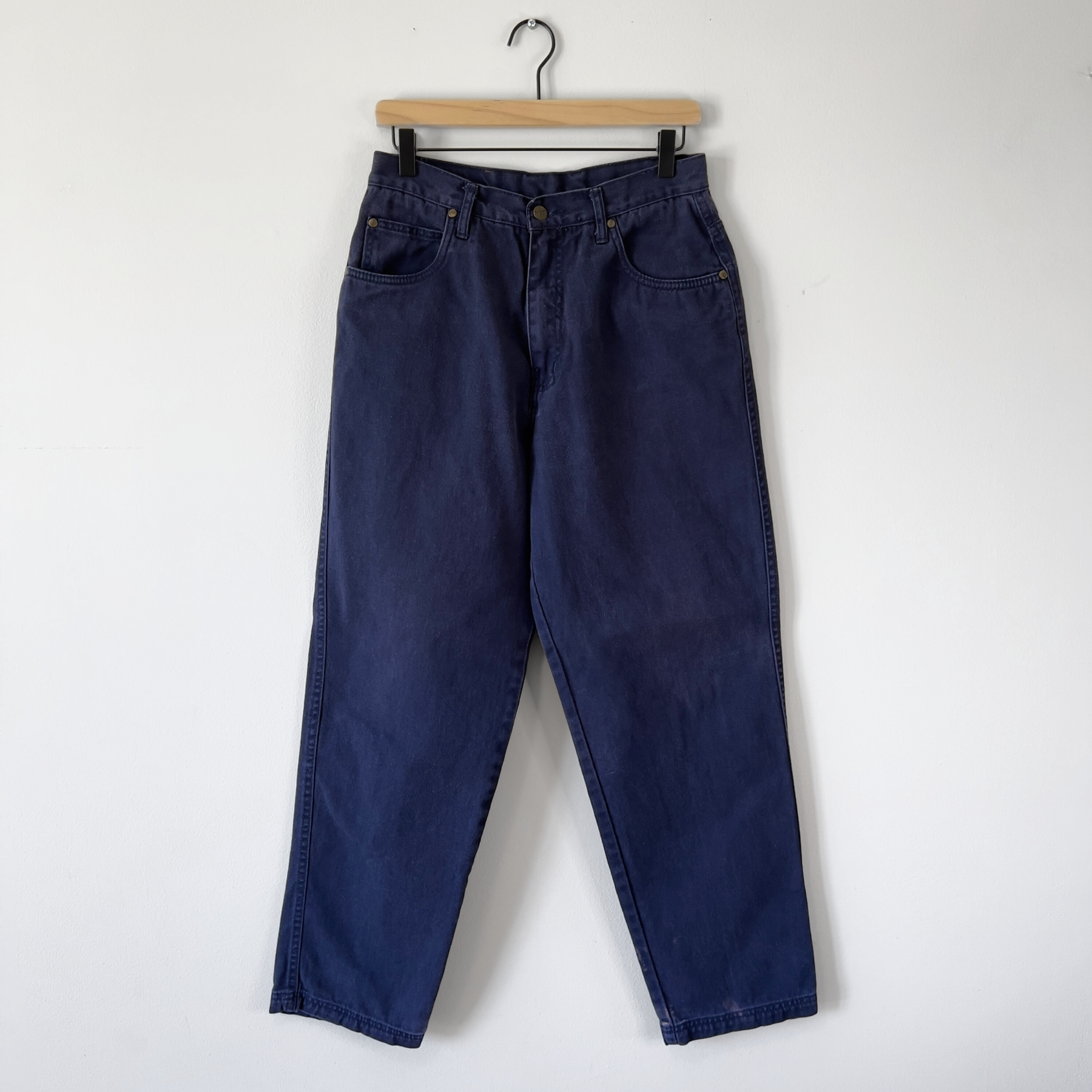 Vintage 1990s Navy Blue Baggy Denim Jeans  - Shop ThreadCount Vintage Co.