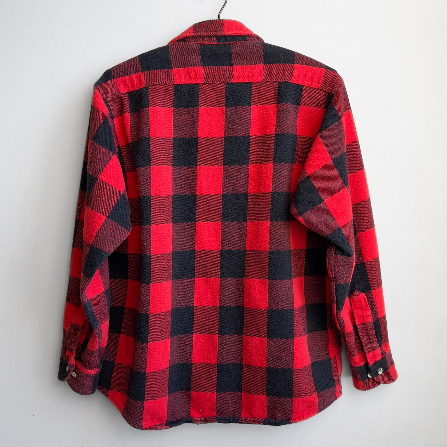 Vintage 1990s Red & Black Heavy Cotton Flannel Shirt  - Shop ThreadCount Vintage Co.