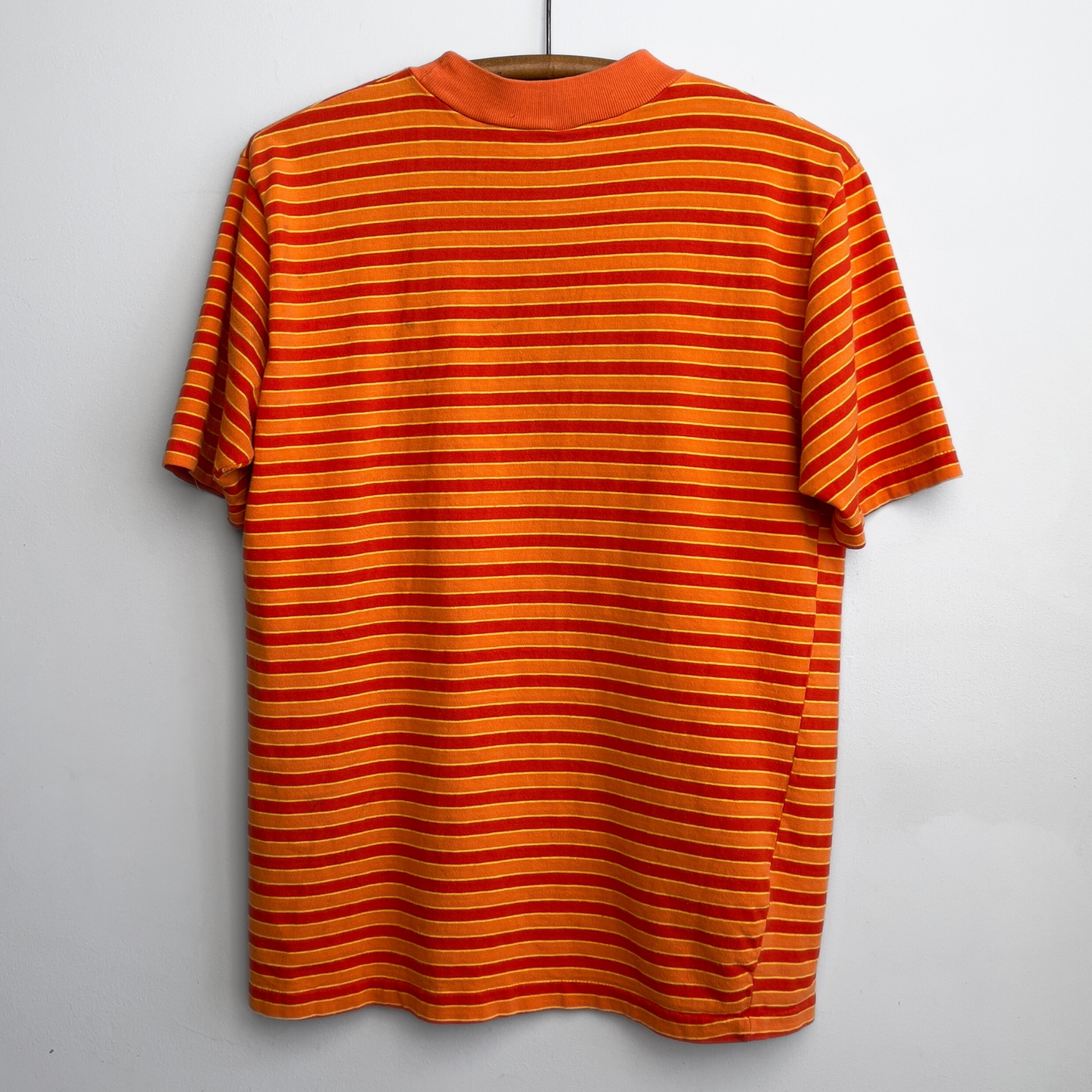 Vintage 1960s Orange Striped Combed Cotton Tee  - Shop ThreadCount Vintage Co.