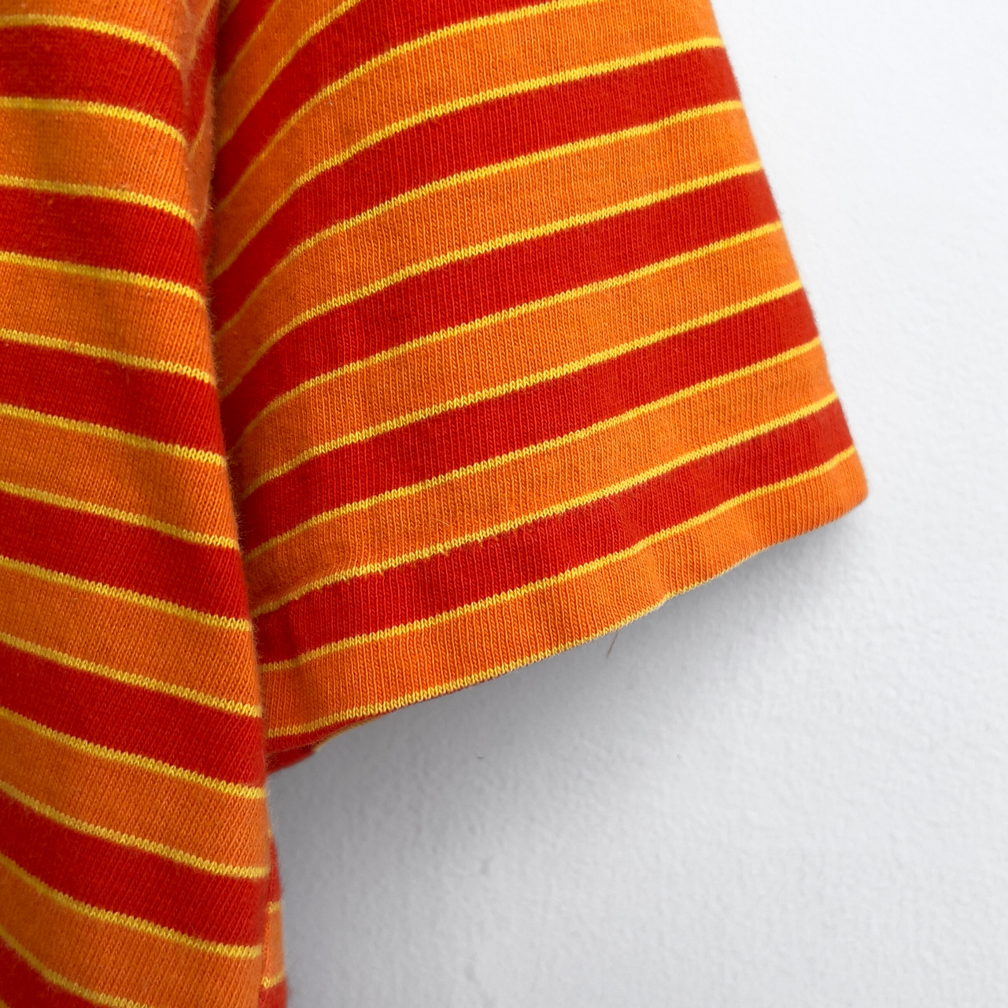 Vintage 1960s Orange Striped Combed Cotton Tee  - Shop ThreadCount Vintage Co.