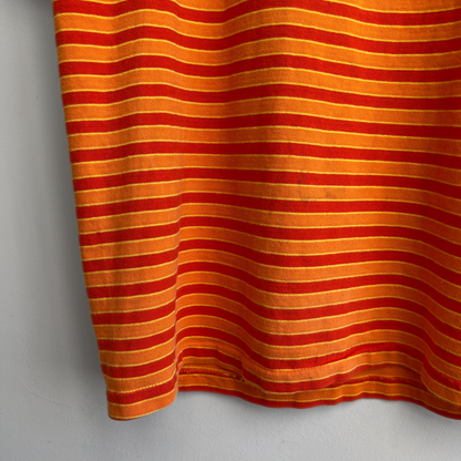 1960s Orange Striped Combed Cotton Tee  - Shop ThreadCount Vintage Co.