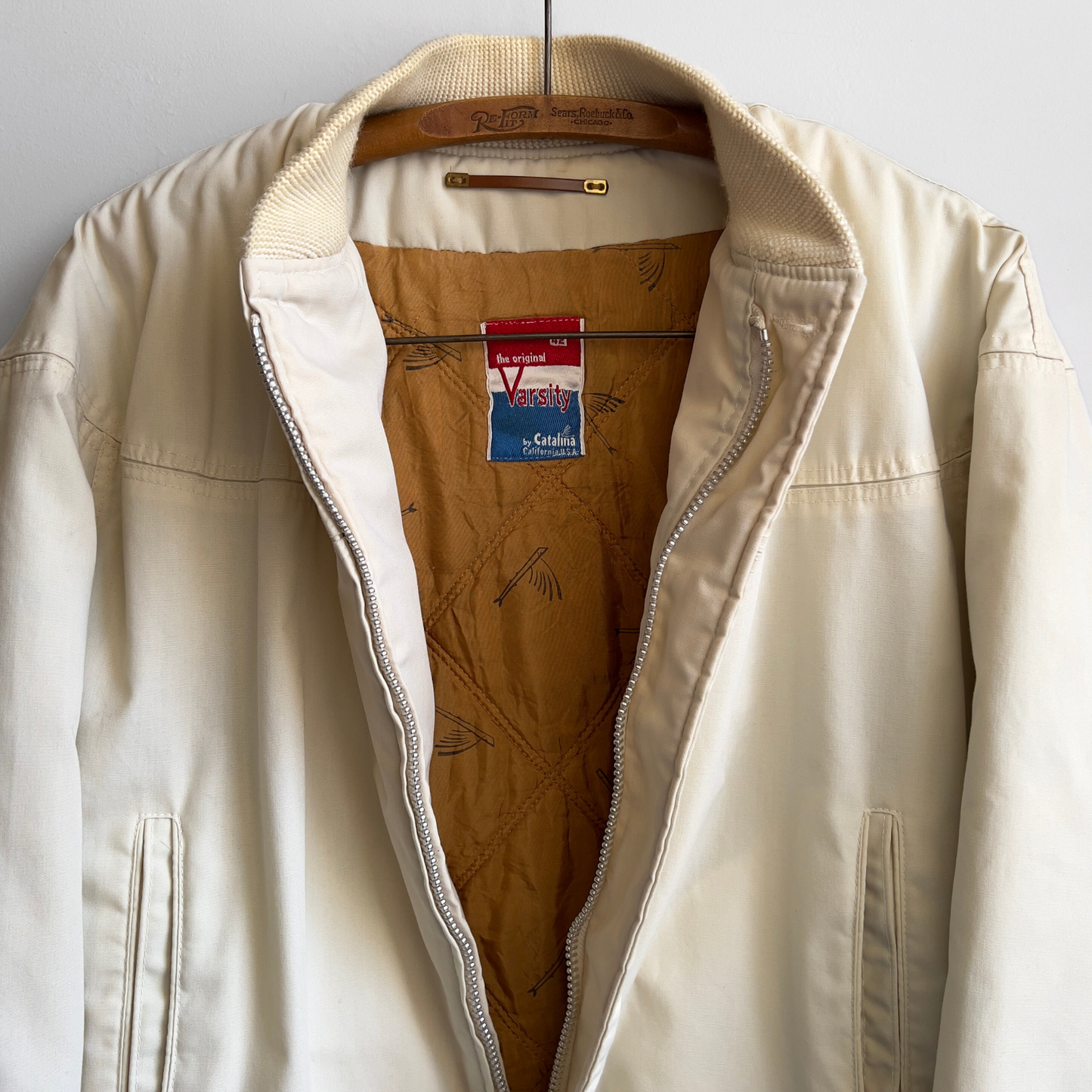 Vintage 1970s Cream The Original Varsity Catalina Jacket  - Shop ThreadCount Vintage Co.