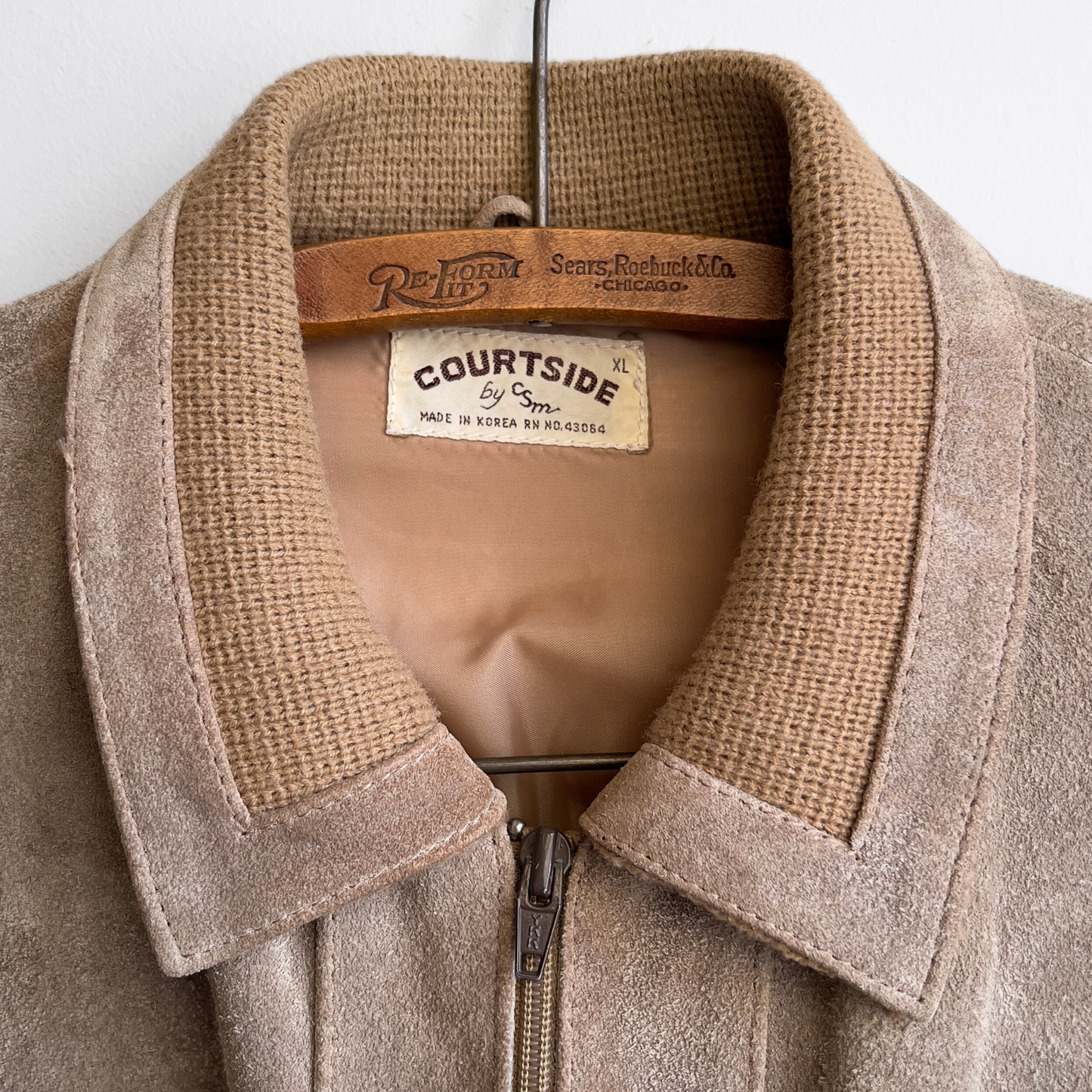 Vintage 1970s Brown Suede Leather & Sweater Mod Jacket  - Shop ThreadCount Vintage Co.