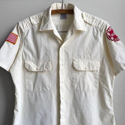 1950s Whiting Indiana Fire Dept. Cotton Poplin Uniform Shirt  - Shop ThreadCount Vintage Co.