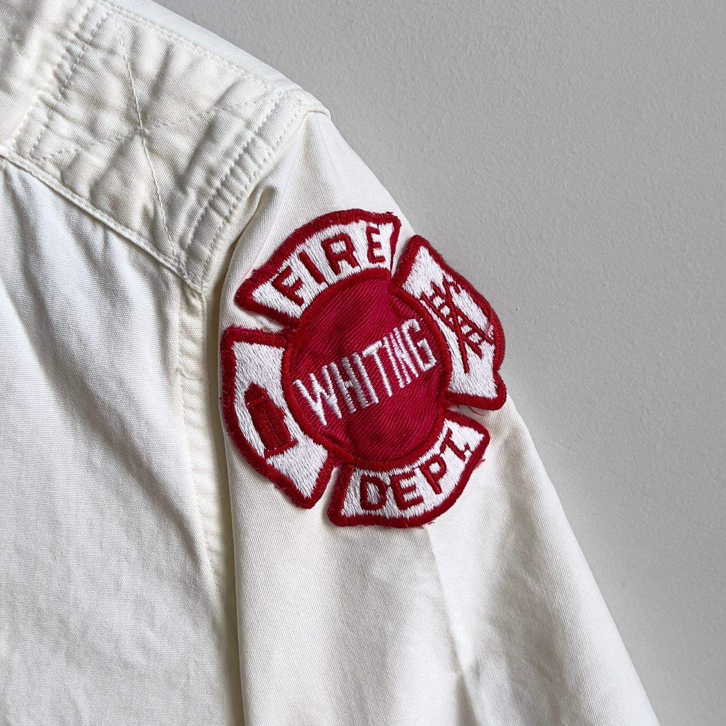 Vintage 1950s Whiting Indiana Fire Dept. Cotton Poplin Uniform Shirt  - Shop ThreadCount Vintage Co.