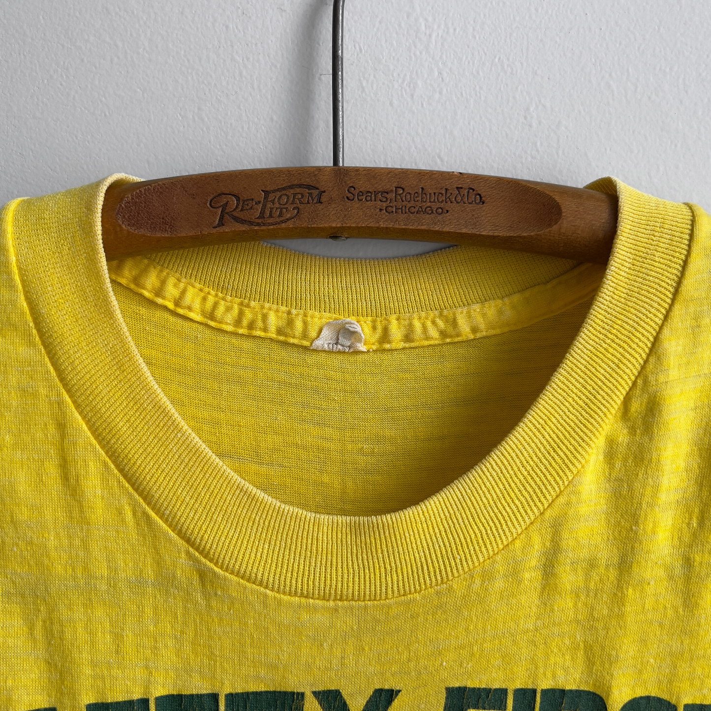 Vintage 1970s Vulcan Mold Safety First Threadbare Graphic Tee  - Shop ThreadCount Vintage Co.