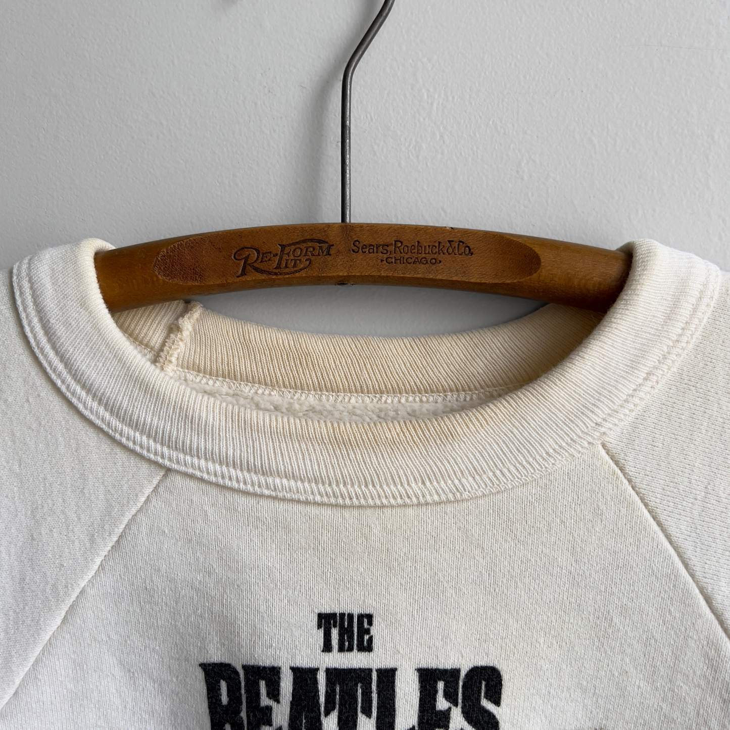 Vintage 1963 The Beatles Band Nems Enterprises White Graphic Sweatshirt  - Shop ThreadCount Vintage Co.